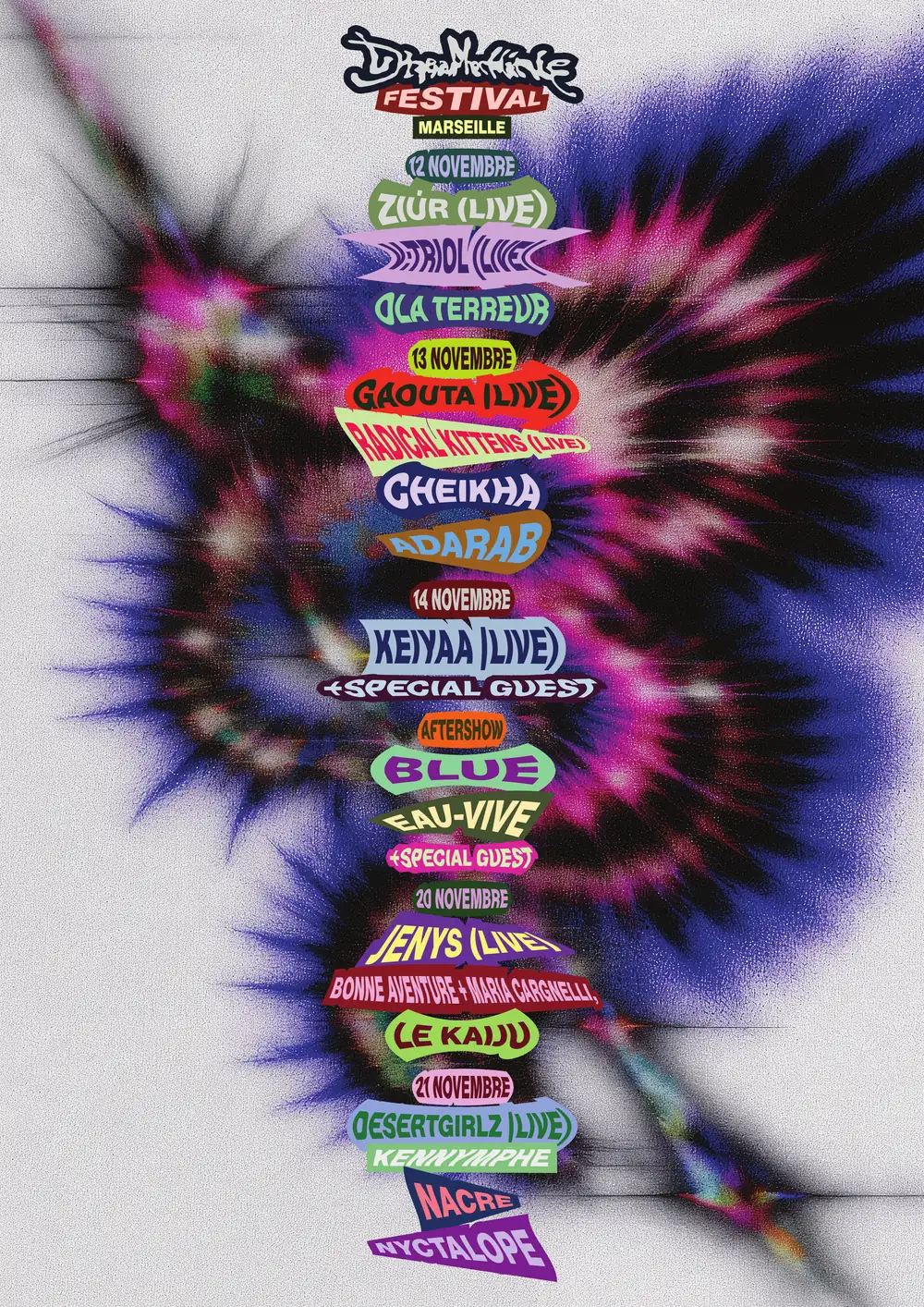 Affiche du Dreamachine Festival, Marseille, 12 au 21 novembre 2026